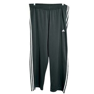 Adidas Charcoal Climalite Track Pants with Signature Stripes